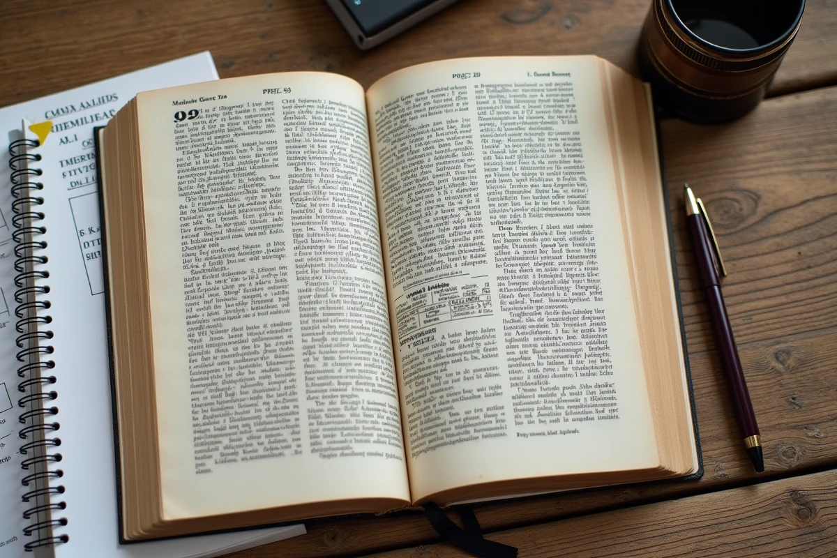 Vue de dessus du code civil français ouvert avec annotations manuscrites et l'article 1113 mis en évidence sur un bureau en bois, pour illustrer l'étude juridique du droit des contrats