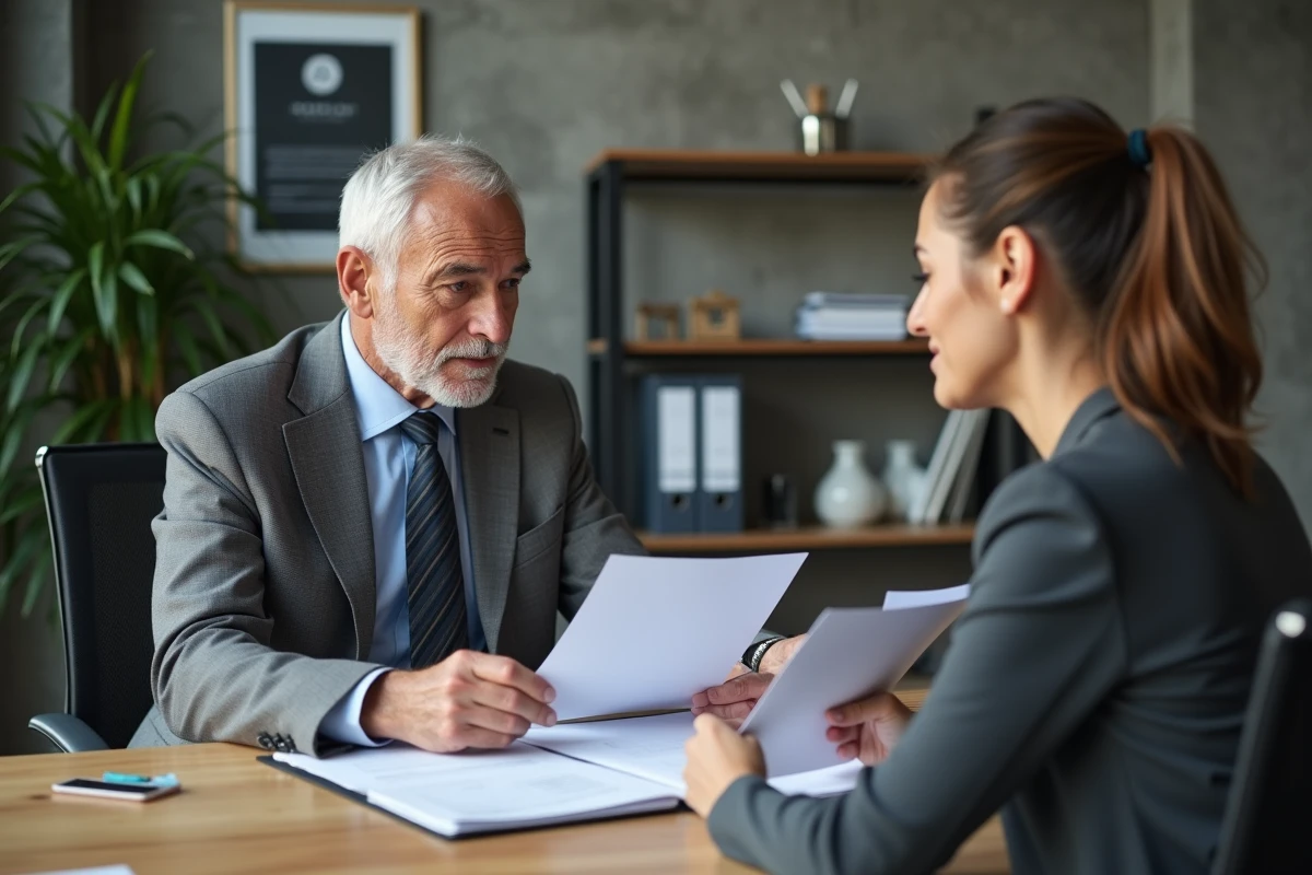 Manager expliquant des documents à une employée